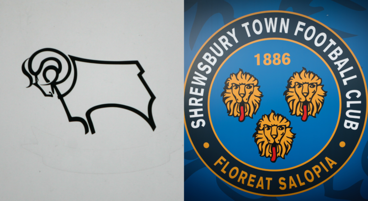 An image featuring a Derby County and Shrewsbury badge.