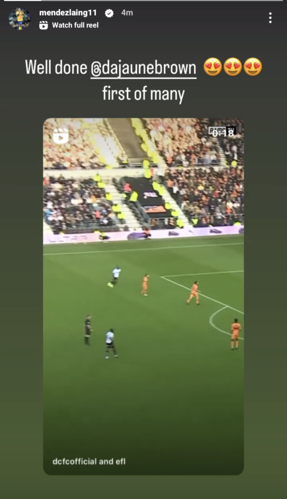 An image of Dajaune Brown's goal on Instagram.