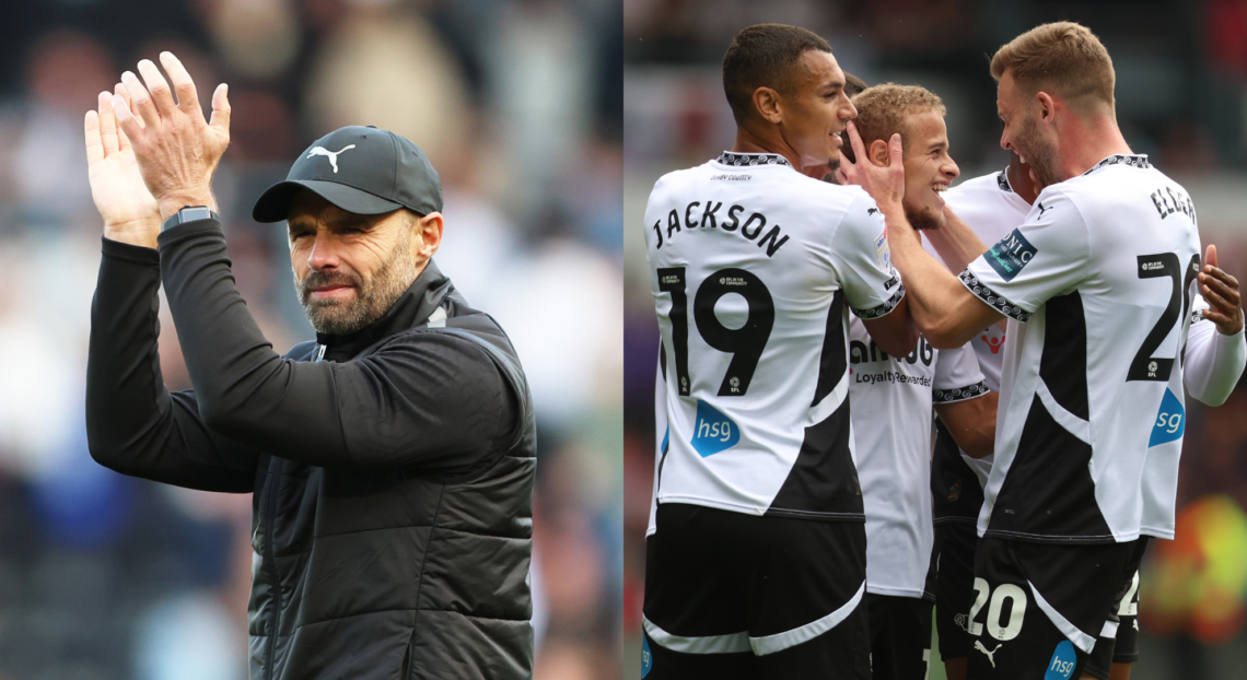 An image of Paul Warne and his Derby County squad.