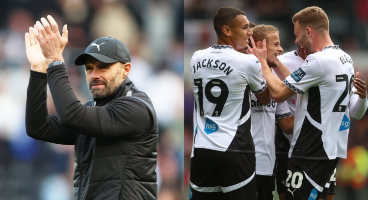 An image of Paul Warne and his Derby County squad.
